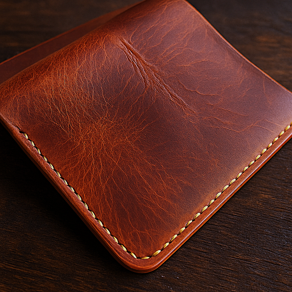 Bifold Coin Pocket Vertical Leather Wallet