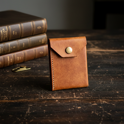 Coin Pocket Leather Wallet - Cognac