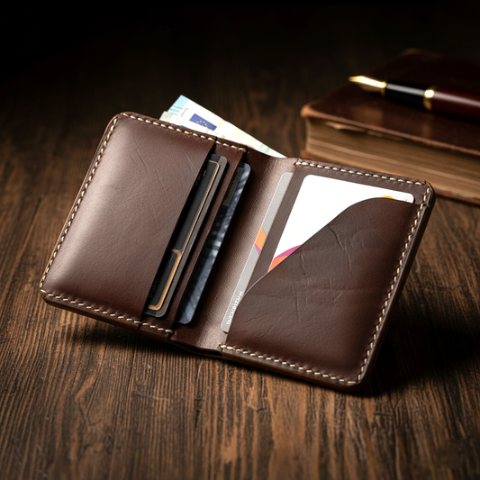 Vertical Bifold Wallet - Dark Brown