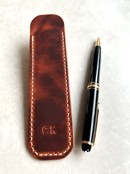 Handcrafted Leather Pen Sleeve