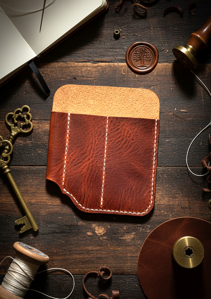 EDC Pocket Organizer- Handmade Crazy Horse Style Italian Leather