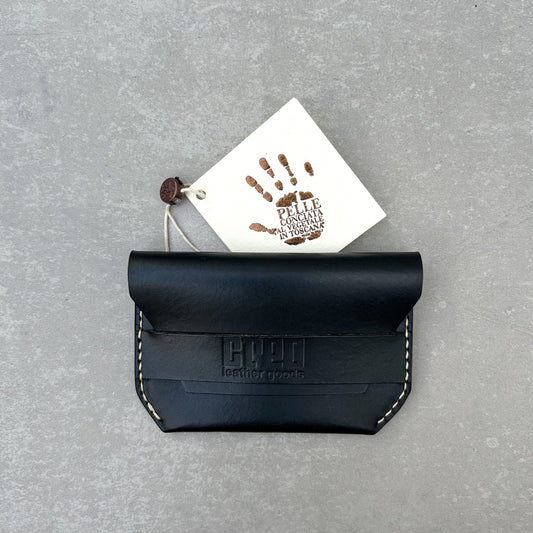 Minimalist Flap Wallet - Black