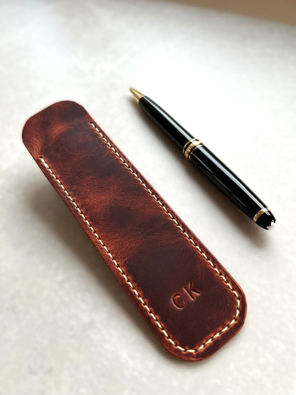 Handcrafted Leather Pen Sleeve