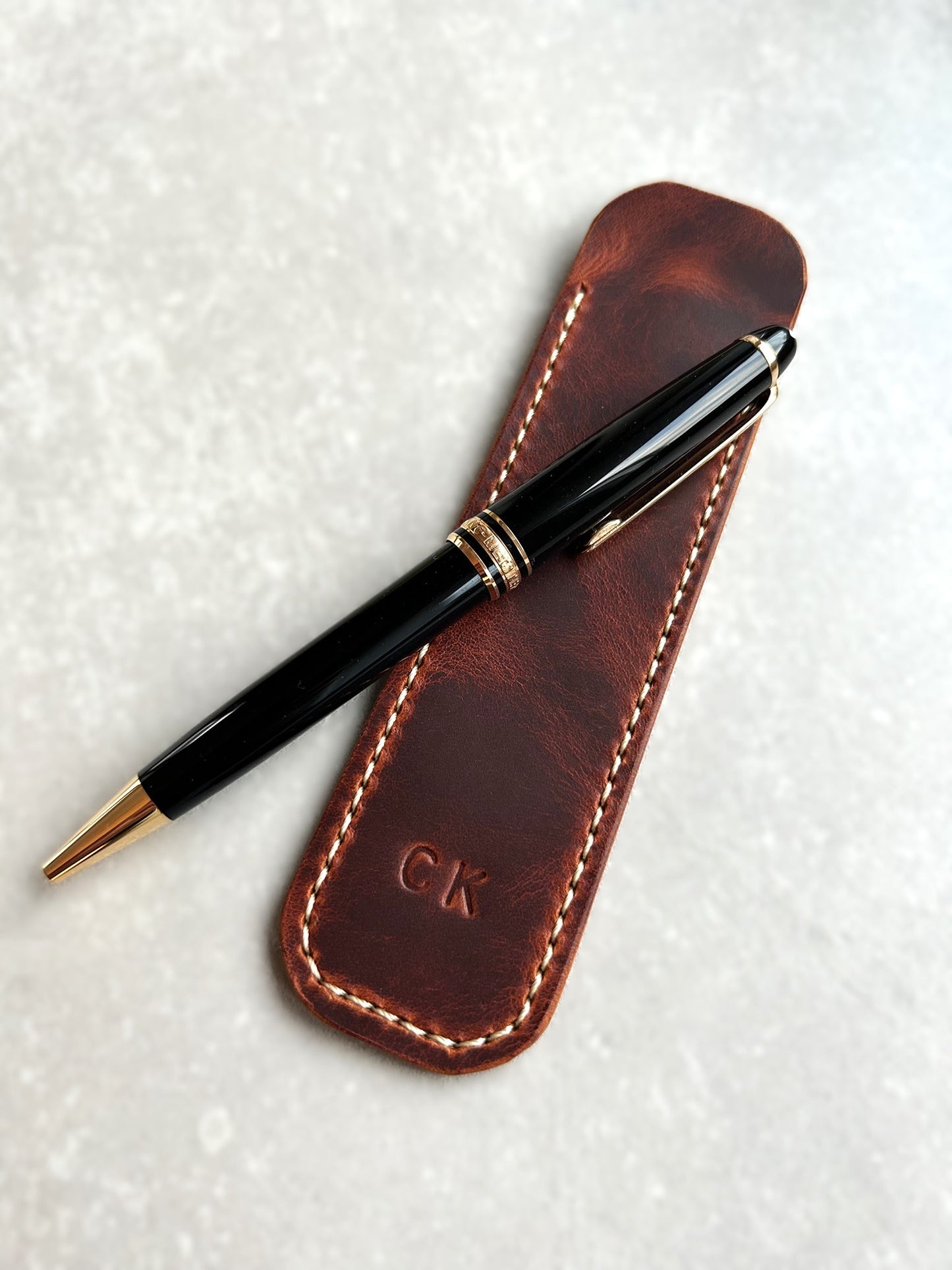 Handcrafted Leather Pen Sleeve
