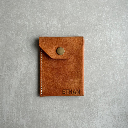 Coin Pocket Leather Wallet - Cognac