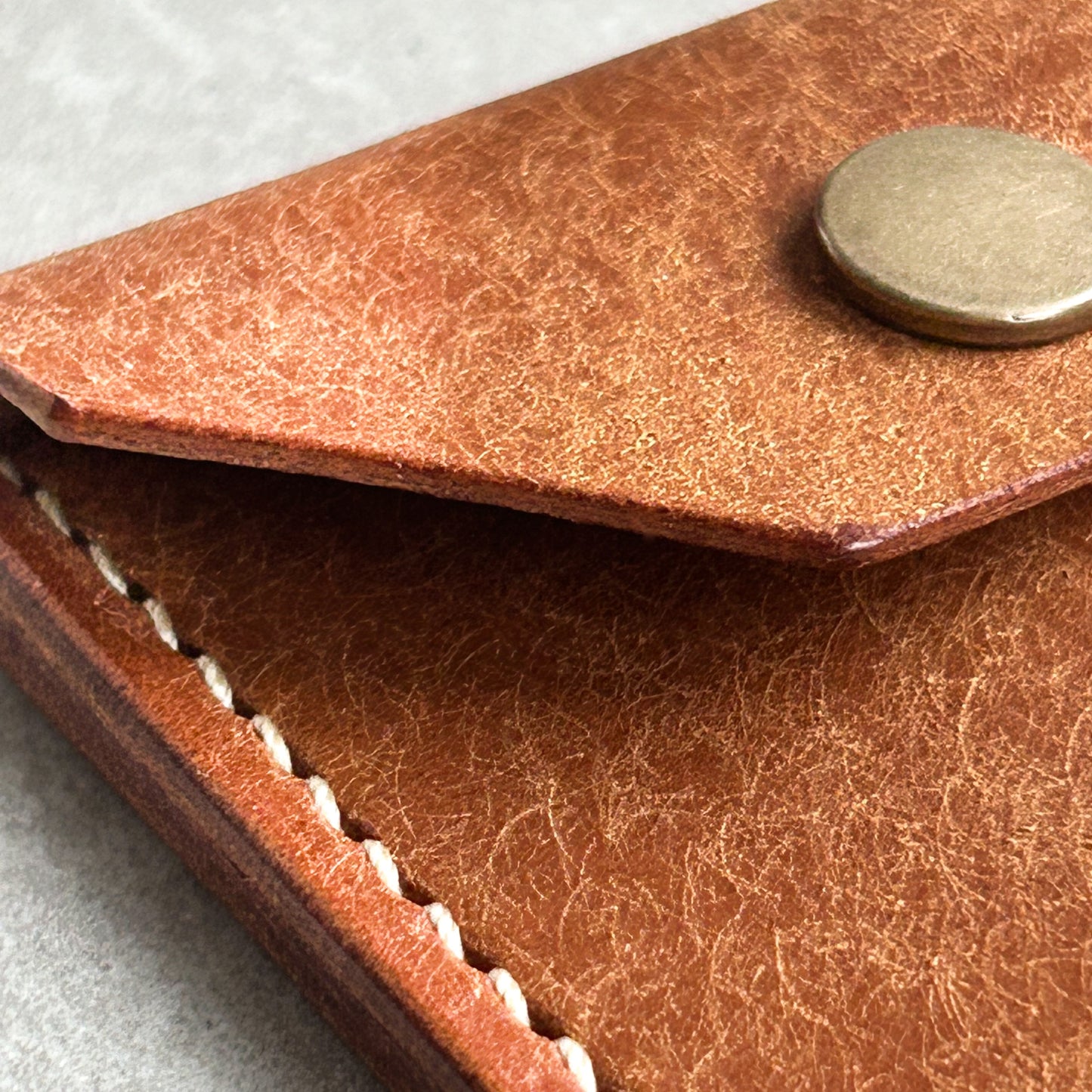 Coin Pocket Leather Wallet - Cognac