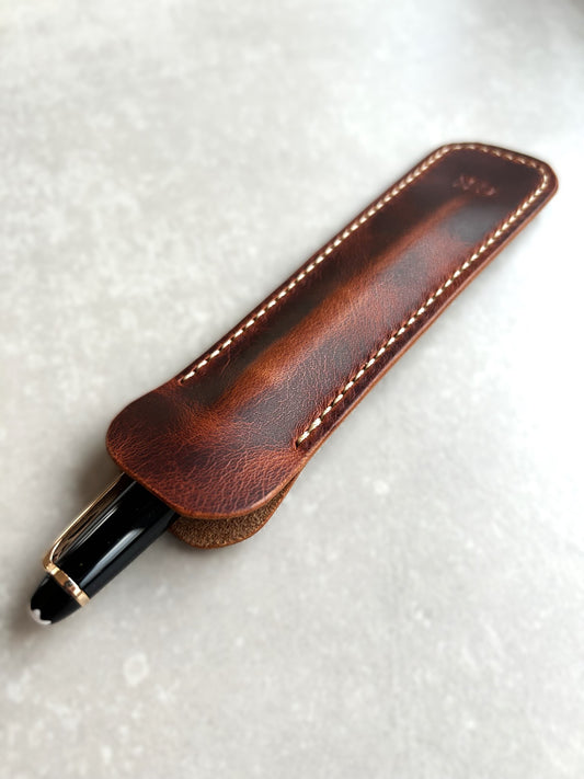 Handcrafted Leather Pen Sleeve