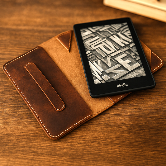 Handmade Leather Kindle Paperwhite Case With Hand Strap