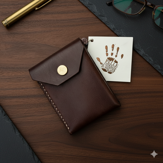Coin Pocket Leather Wallet - Dark Brown