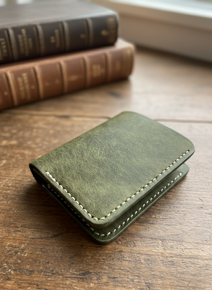 Bifold Coin Pocket Vertical Leather Wallet