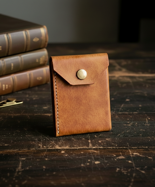 Coin Pocket Leather Wallet - Cognac