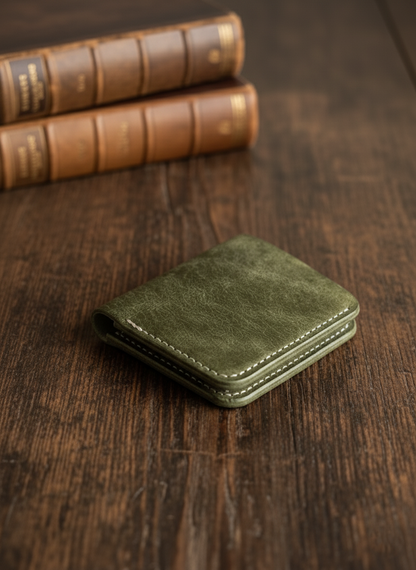 Bifold Coin Pocket Vertical Leather Wallet