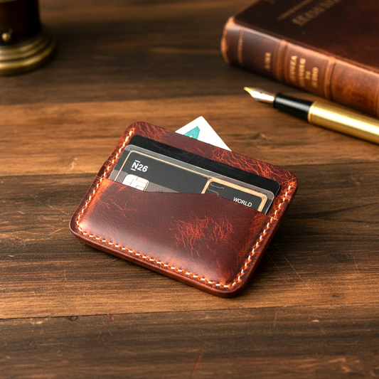 Horizontal Card Holder - Waxy Brown