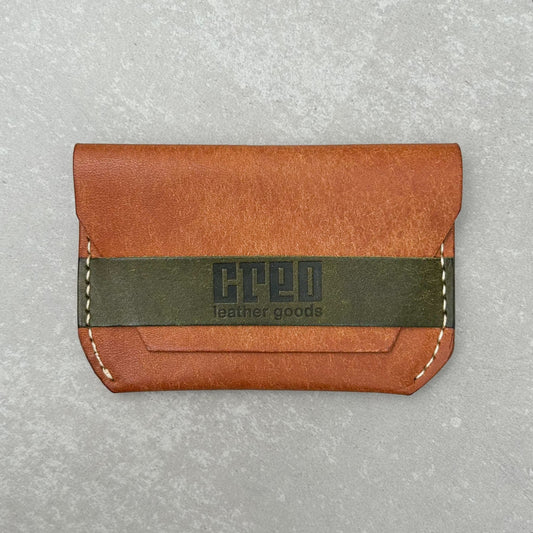 Minimalist Flap Wallet - Cognac & Olive