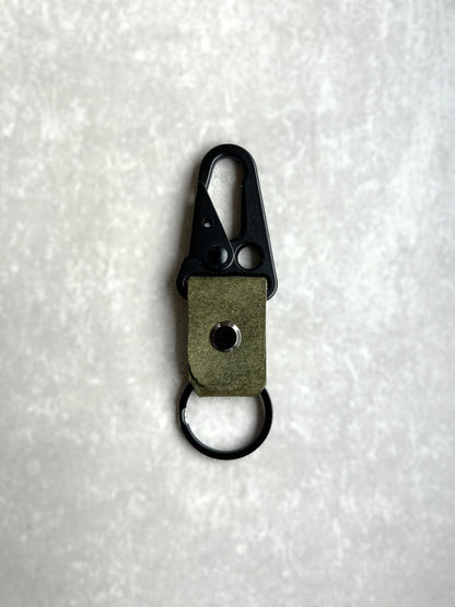 Handcrafted Minimalist Leather Keychain with Carabiner