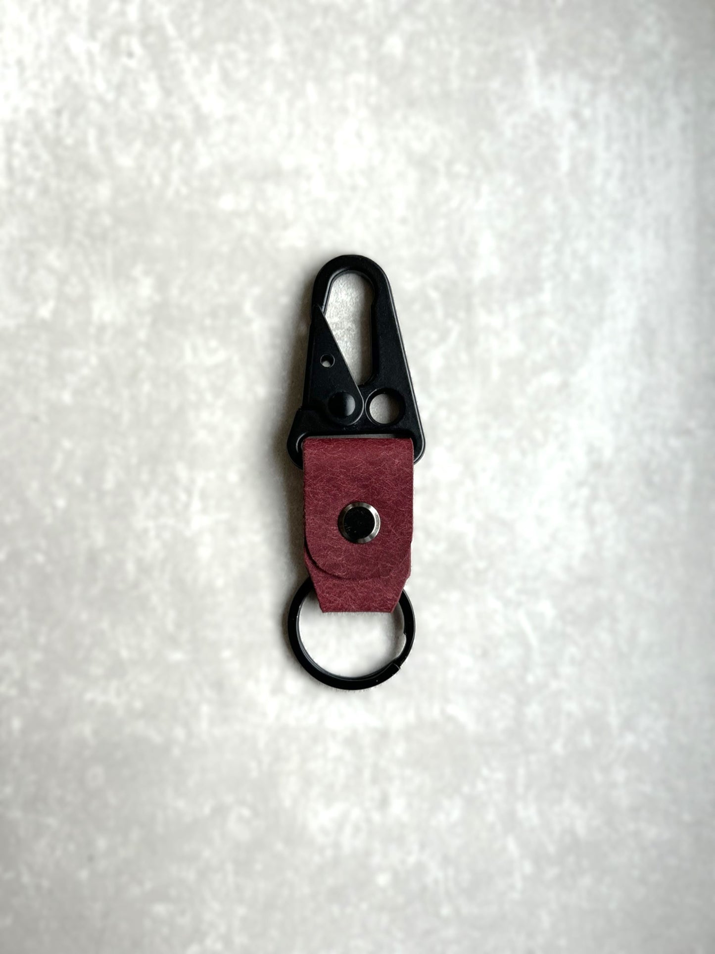 Handcrafted Minimalist Leather Keychain with Carabiner