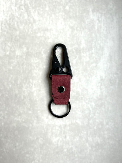 Handcrafted Minimalist Leather Keychain with Carabiner