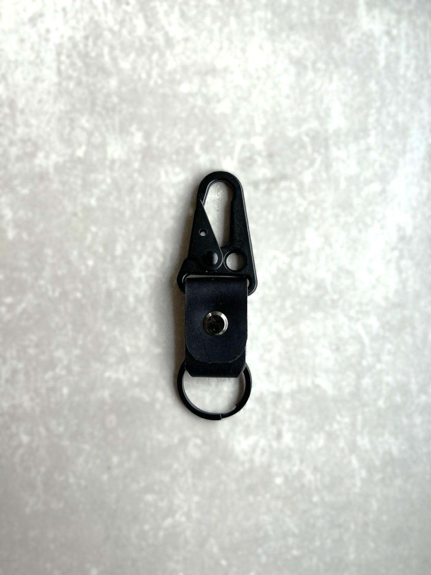 Handcrafted Minimalist Leather Keychain with Carabiner