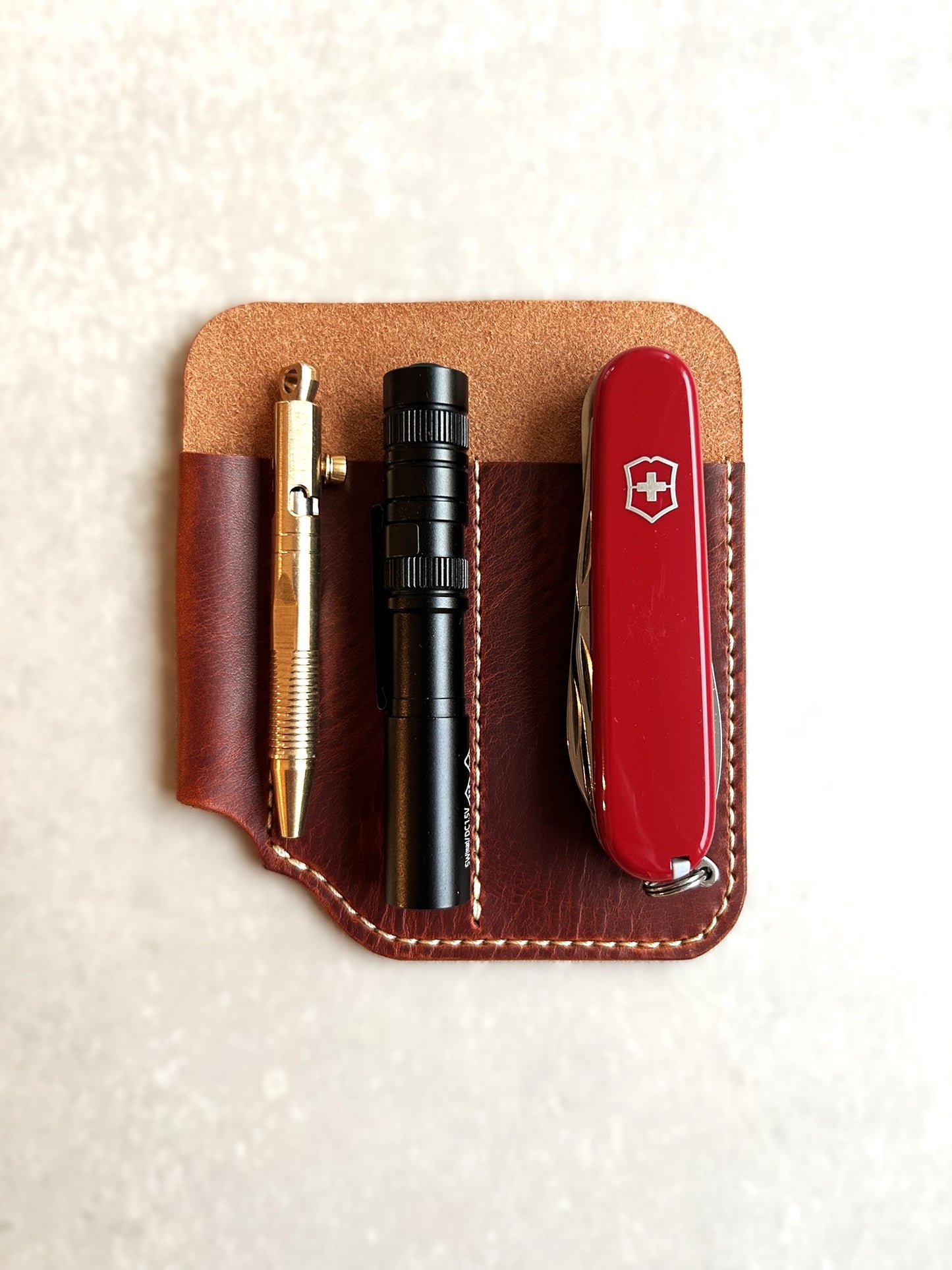 EDC Pocket Organizer- Handmade Crazy Horse Style Italian Leather